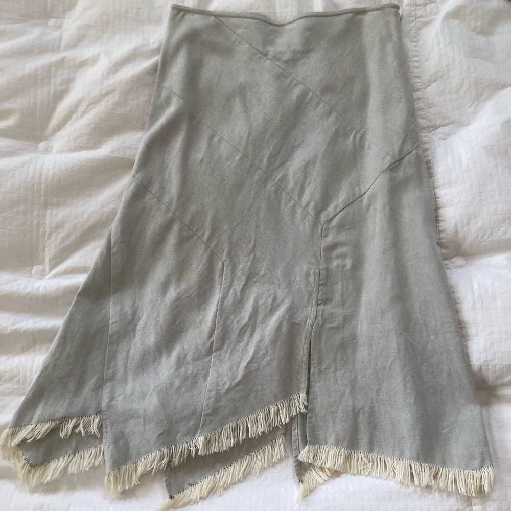 BCBG Max Azaria Fringed Scarf hem skirt
